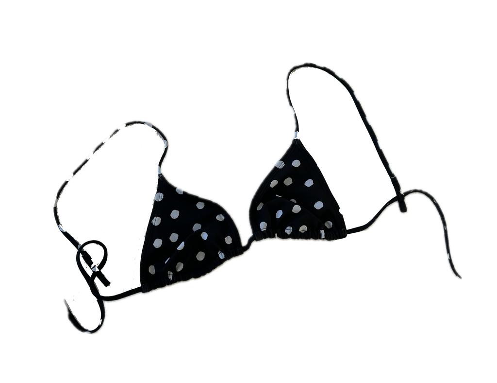 BO TRIANGLE PRINTED BIKINI TOP - BLACK DOT
