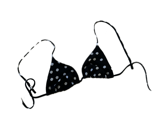 BO TRIANGLE PRINTED BIKINI TOP - BLACK DOT