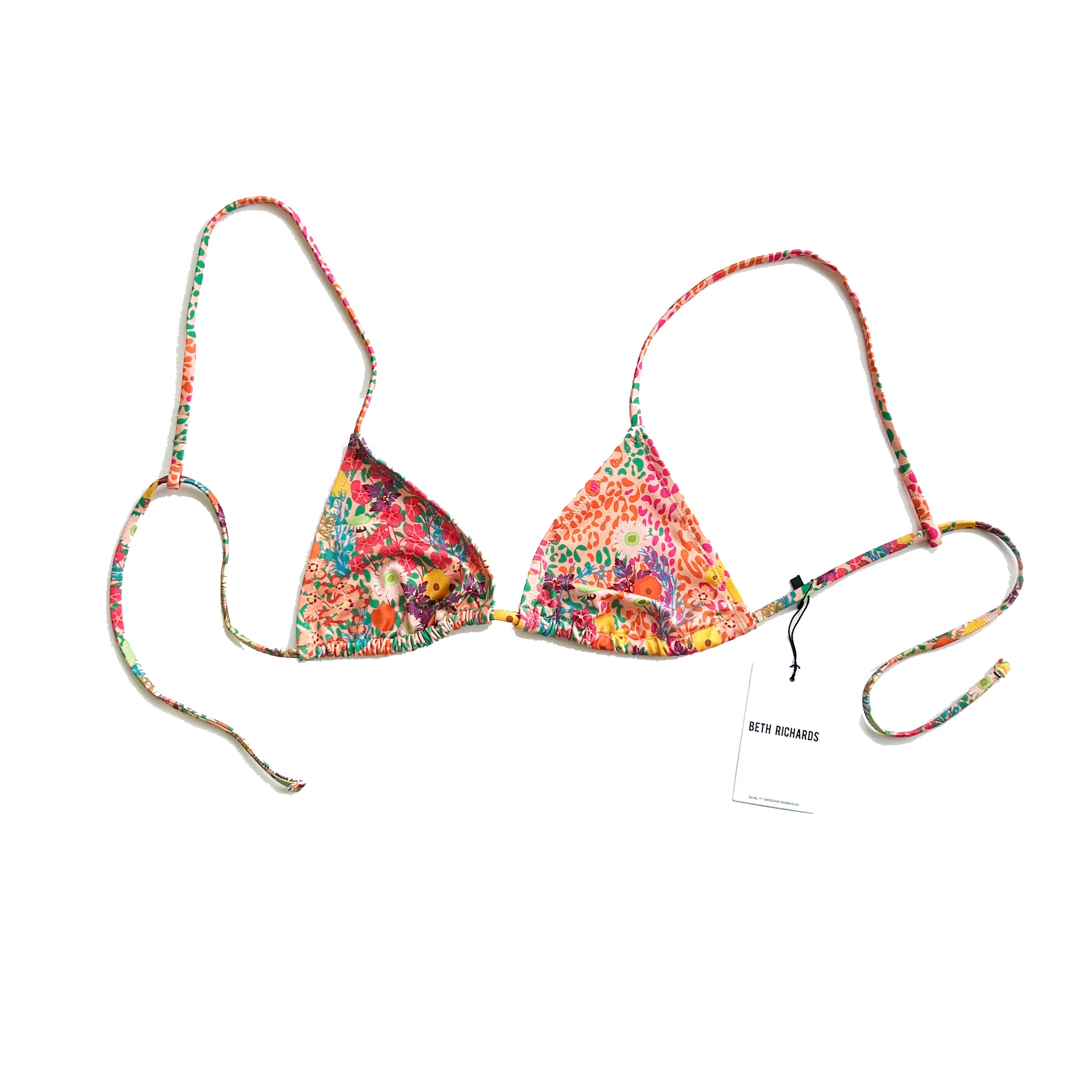 BO TRIANGLE BIKINI TOP - PINK GARDEN