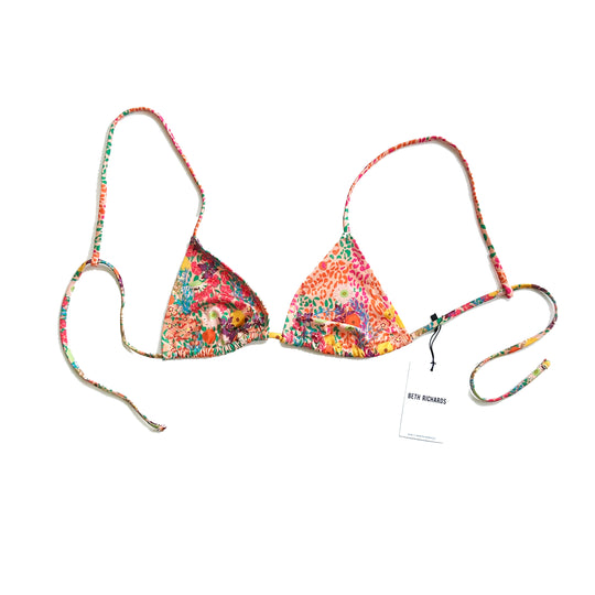 BO TRIANGLE BIKINI TOP - PINK GARDEN