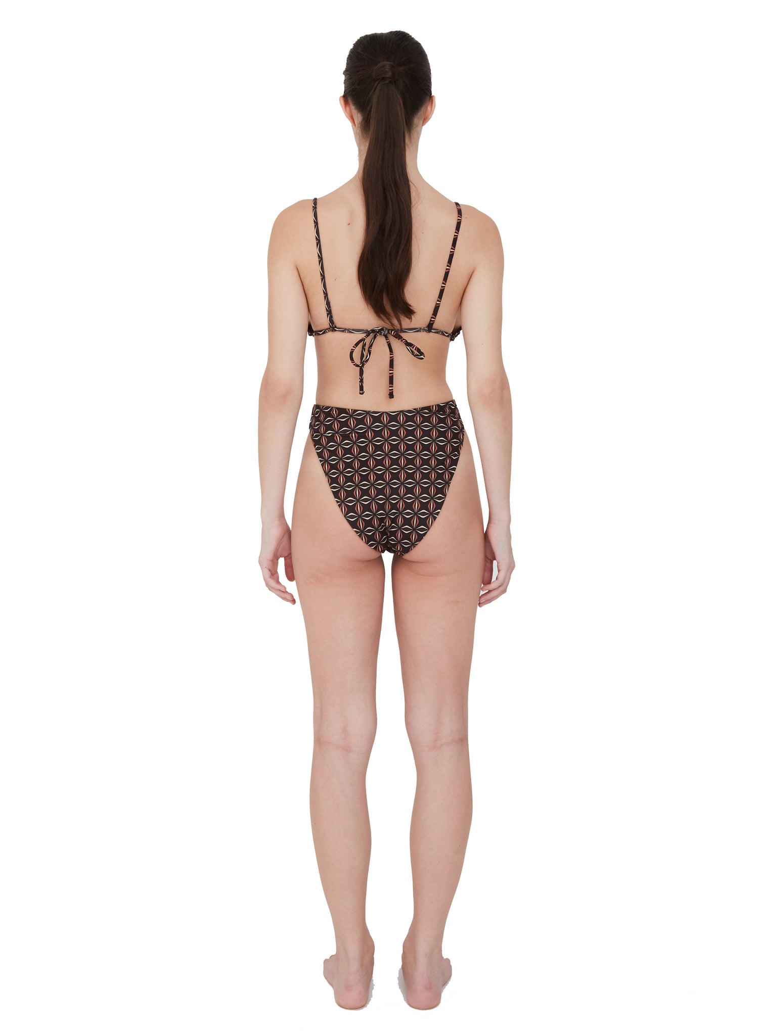 BO TRIANGLE BIKINI TOP - BLACK GEO